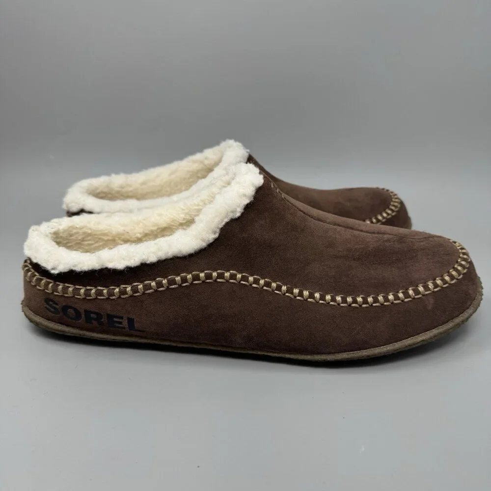 Sorel Falcon Ridge II 1869741-256 Slipper Men's US 15 Brown Suede Mule Cozy